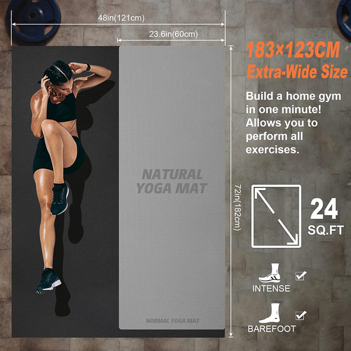 innhom Large Exercise Mat Innhom Workout Mat Gym Flooring for Home Gym